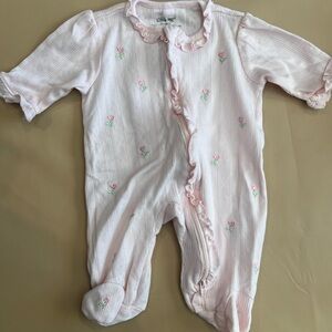 Little Me Light Pink Floral Footie